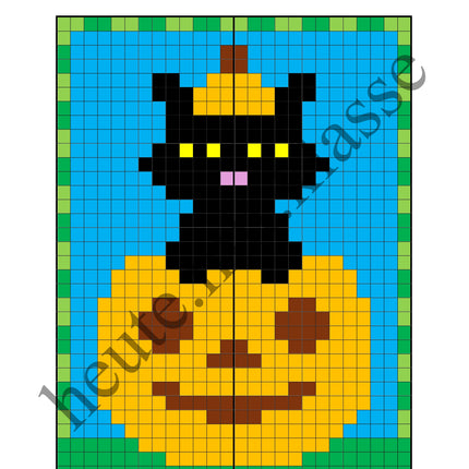 Pixel-Bilder: Halloween (Symmetrie / Pixel-Art)