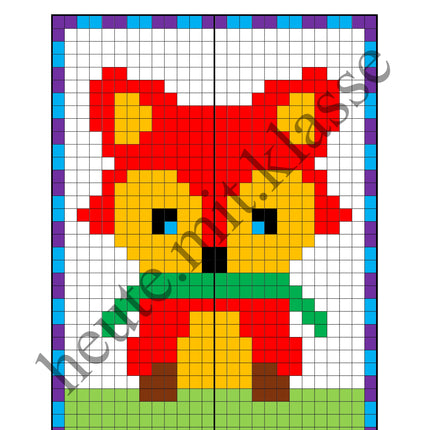 Pixel-Bilder: Herbst (Symmetrie / Pixel-Art)