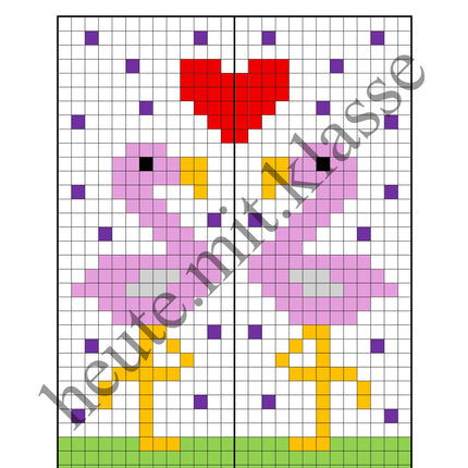 Pixel-Bilder: Sommer & Sommerferien (Symmetrie / Pixel-Art)