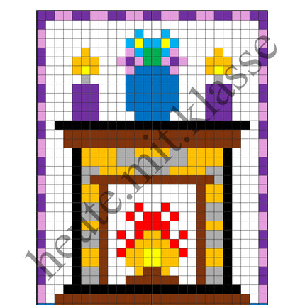 Pixel-Bilder: Winter (Symmetrie / Pixel-Art)