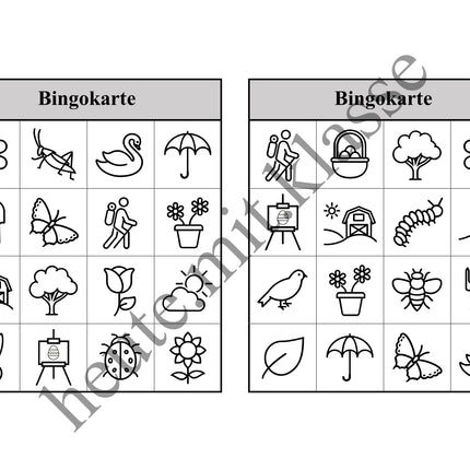 Bingo-Spiel: Frühling & Ostern