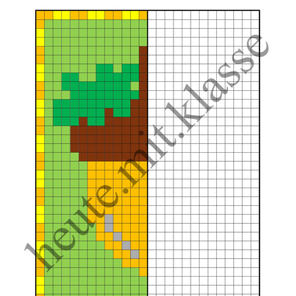 Pixel-Bilder: Herbst (Symmetrie / Pixel-Art)