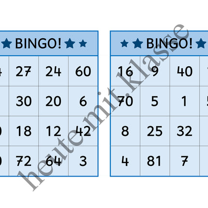 Bingo-Spiel: Das kleine 1x1 üben (Multiplikation & Division)