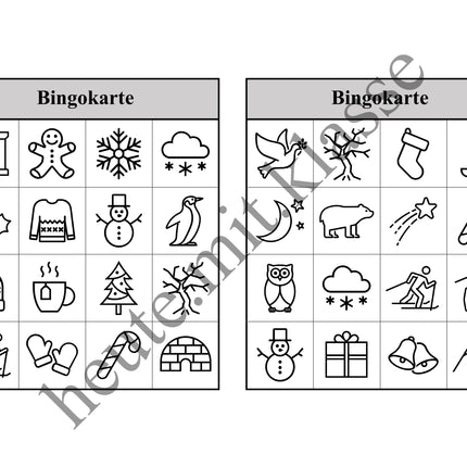 Bingo Spiel: Winter & Weihnachten