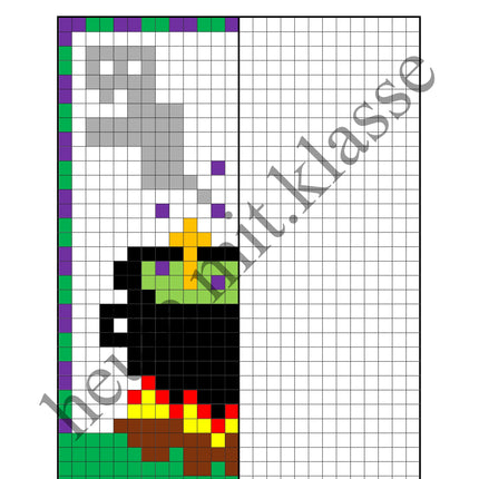 Pixel-Bilder: Halloween (Symmetrie / Pixel-Art)