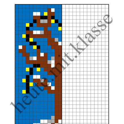 Pixel-Bilder: Winter (Symmetrie / Pixel-Art)