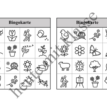 Bingo-Spiel: Frühling & Ostern