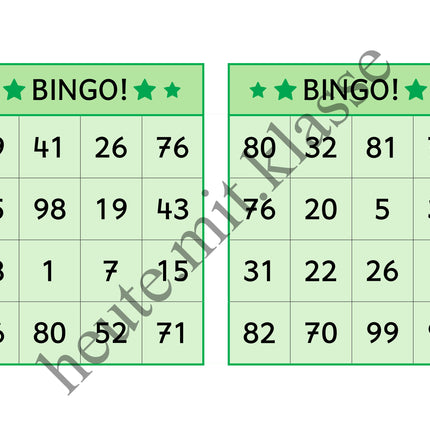Bingo-Spiel: Rechnen im Zahlenraum bis 100 (Addition & Subtraktion)
