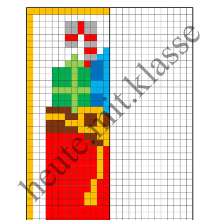 Pixel-Bilder: Weihnachten (Symmetrie / Pixel-Art) (Kopie)