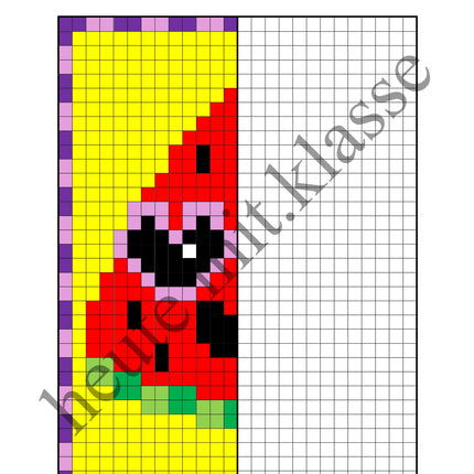 Pixel-Bilder: Sommer & Sommerferien (Symmetrie / Pixel-Art)