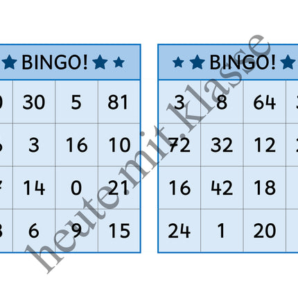 Bingo-Spiel: Das kleine 1x1 üben (Multiplikation & Division)