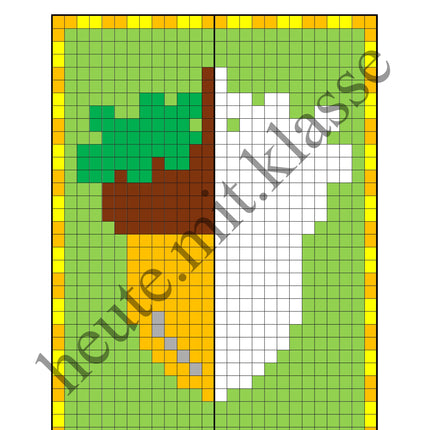 Pixel-Bilder: Herbst (Symmetrie / Pixel-Art)