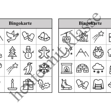 Bingo Spiel: Winter & Weihnachten