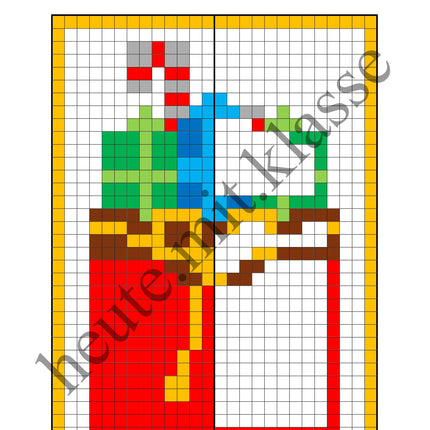 Pixel-Bilder: Weihnachten (Symmetrie / Pixel-Art) (Kopie)