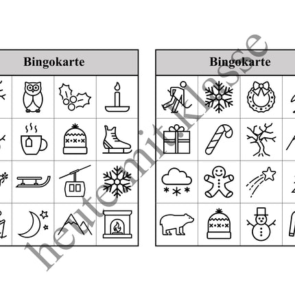 Bingo Spiel: Winter & Weihnachten