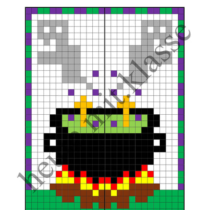 Pixel-Bilder: Halloween (Symmetrie / Pixel-Art)