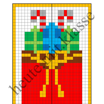 Pixel-Bilder: Weihnachten (Symmetrie / Pixel-Art) (Kopie)