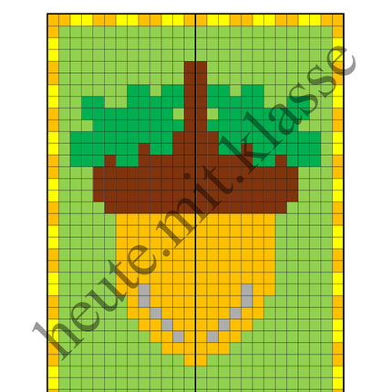 Pixel-Bilder: Herbst (Symmetrie / Pixel-Art)