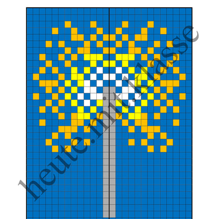 Pixel-Bilder: Neujahr & Silvester (Symmetrie / Pixel-Art)