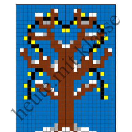 Pixel-Bilder: Winter (Symmetrie / Pixel-Art)