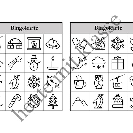 Bingo Spiel: Winter & Weihnachten