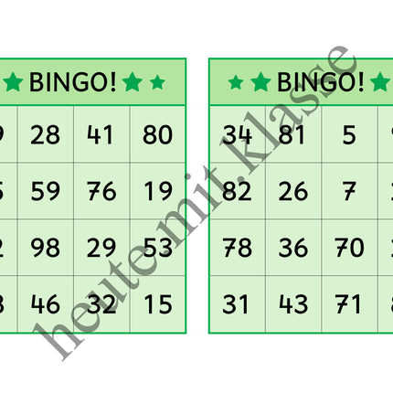Bingo-Spiel: Rechnen im Zahlenraum bis 100 (Addition & Subtraktion)