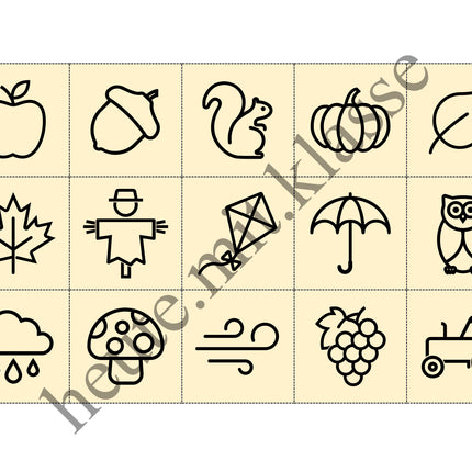 Bingo Spiel: Herbst & Halloween