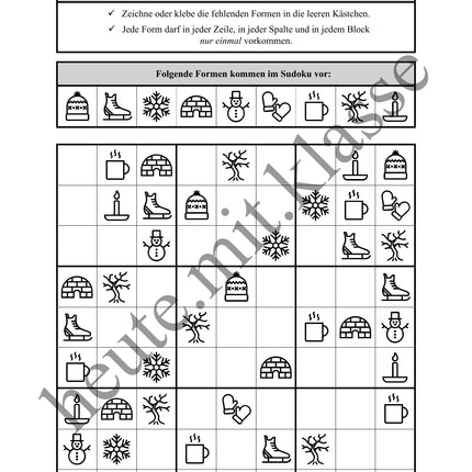 Sudoku 9x9: Winter - Logisches Denken fördern!