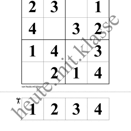 Sudoku 4x4: Klassisch mit Zahlen (Rätsel für Vorschule & Anfangsunterricht)