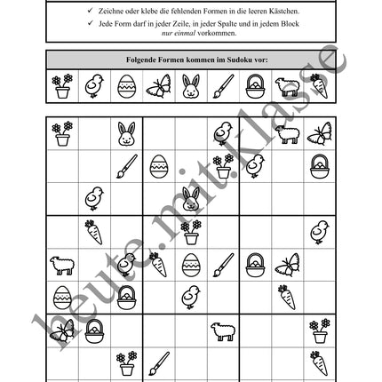 Sudoku 9x9: Ostern - Logisches Denken fördern!