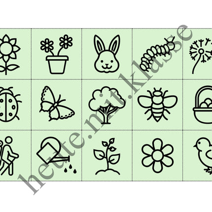 Bingo-Spiel: Frühling & Ostern