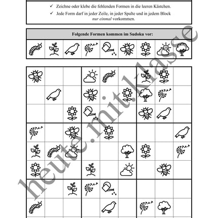 Sudoku 9x9: Frühling - Logisches Denken fördern!