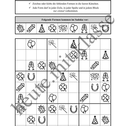 Sudoku 9x9: Neujahr & Silvester - Logisches Denken fördern!