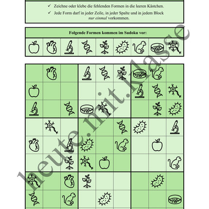 Sudoku 9x9: Biologie - Logisches Denken fördern!