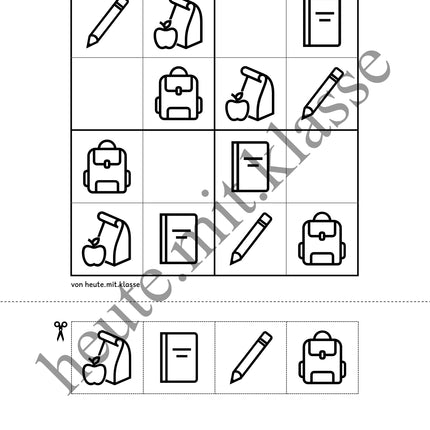 Sudoku 4x4: In der Schule (Rätsel für Vorschule & Anfangsunterricht)
