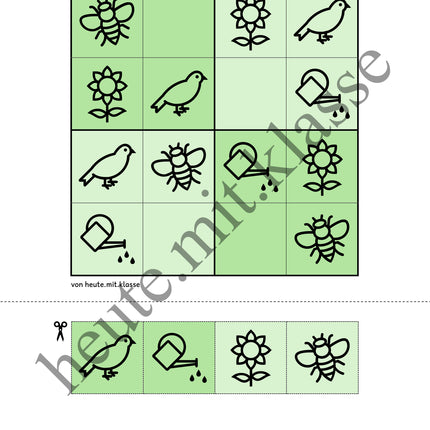 Sudoku 4x4: Frühling (Rätsel für Vorschule & Anfangsunterricht)