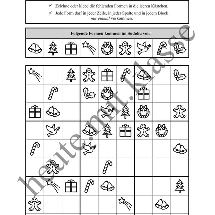 Sudoku 9x9: Weihnachten & Advent - Logisches Denken fördern!