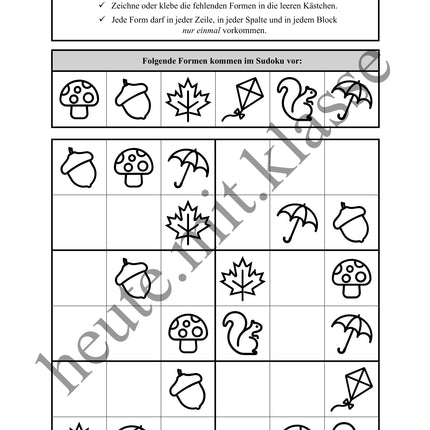 Sudoku 6x6: Herbst - Logisches Denken fördern!