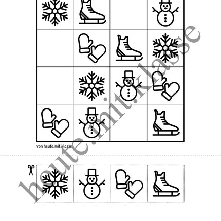 Sudoku 4x4: Winter (Rätsel für Vorschule & Anfangsunterricht)
