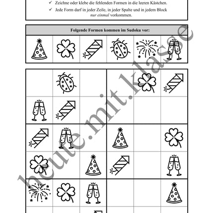 Sudoku 6x6: Neujahr & Silvester - Logisches Denken fördern!