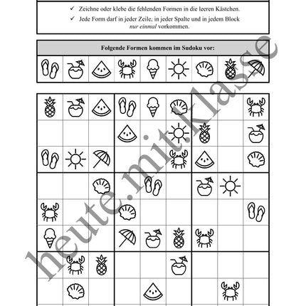 Sudoku 9x9: Sommer - Logisches Denken fördern!