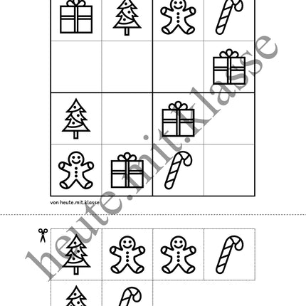 Sudoku 4x4: Weihnachten & Advent (Rätsel für Vorschule & Anfangsunterricht)