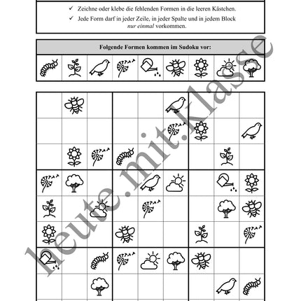 Sudoku 9x9: Frühling - Logisches Denken fördern!