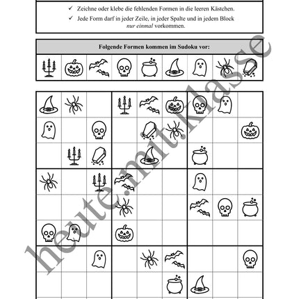 Sudoku 9x9: Halloween - Logisches Denken fördern!