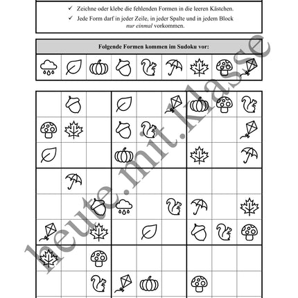Sudoku 9x9: Herbst - Logisches Denken fördern!