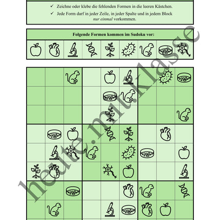 Sudoku 9x9: Biologie - Logisches Denken fördern!