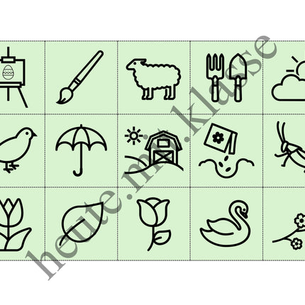 Bingo-Spiel: Frühling & Ostern