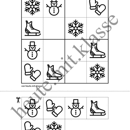 Sudoku 4x4: Winter (Rätsel für Vorschule & Anfangsunterricht)