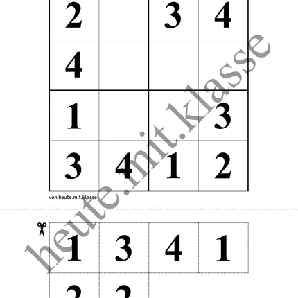 Sudoku 4x4: Klassisch mit Zahlen (Rätsel für Vorschule & Anfangsunterricht)
