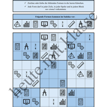 Sudoku 9x9: Mathe - Logisches Denken fördern!